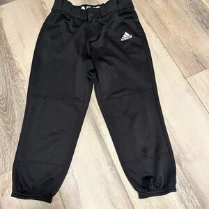 Adidas Girls Black Softball Pants with Logo